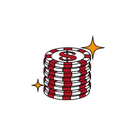 Isolated casino chip fill designのイラスト素材