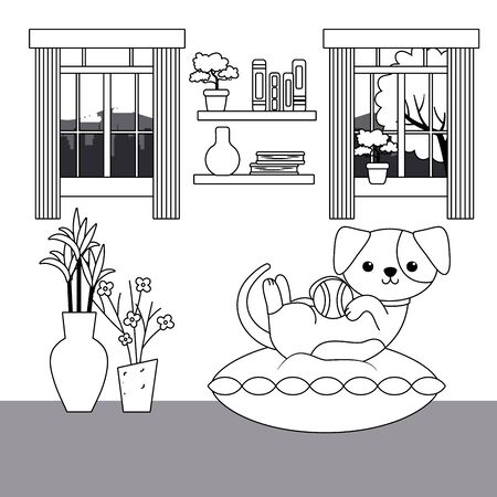 Dog cartoon design vector illustrationのイラスト素材