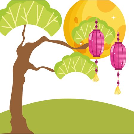 China lanterns vector design vector illustrationのイラスト素材
