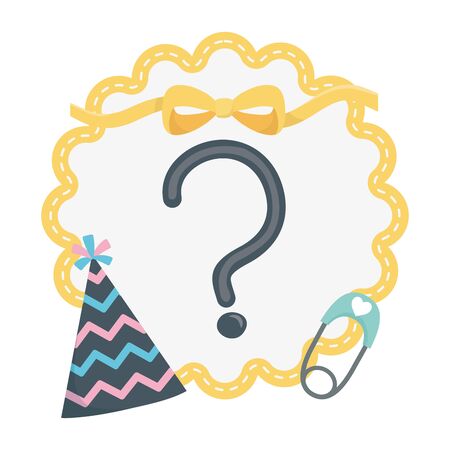 Baby shower icon set design, Invitation party card decoration love celebration arrival and born theme Vector illustrationのイラスト素材