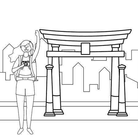 Isolated china arch landmark designのイラスト素材
