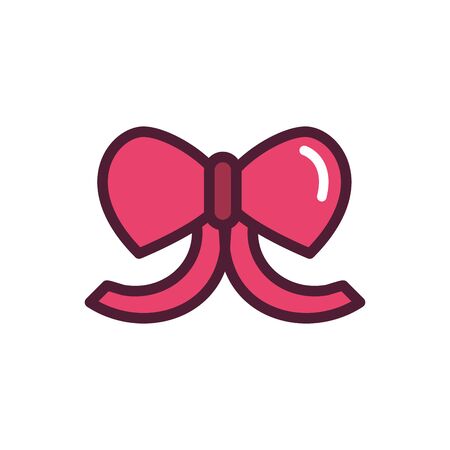 happy valentines day gift bow ribbon love romantic feeling icon vector illustrationのイラスト素材