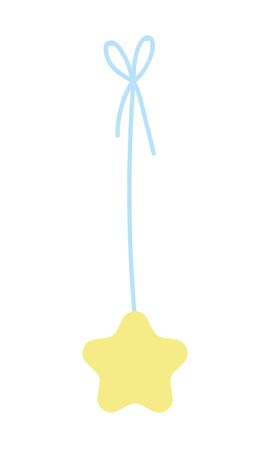 baby shower cute bright star hanging ribbonのイラスト素材