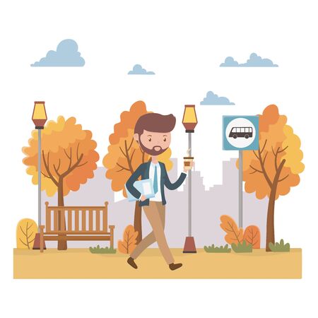 Avatar of a man cartoon design, Boy male person human and attractive theme Vector illustrationのイラスト素材