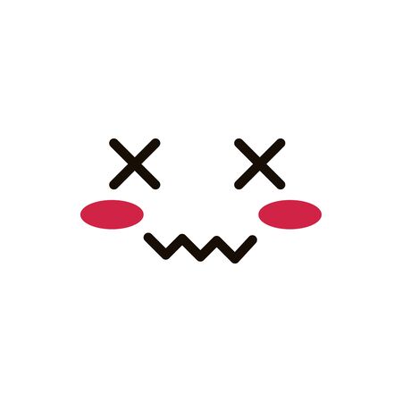 kawaii cute face expression eyes and mouth vector illustrationのイラスト素材