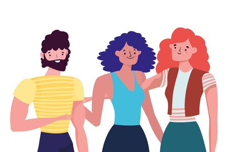 Ilustración de Women and avatar man design, Person people human profile and user theme Vector illustration - Imagen libre de derechos