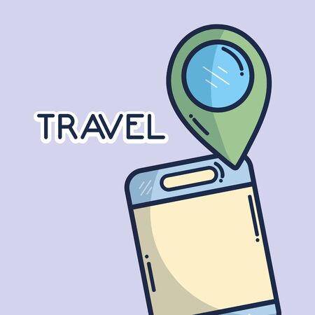 smartphone gps navigation location pin tourist vacation travel vector illustrationのイラスト素材