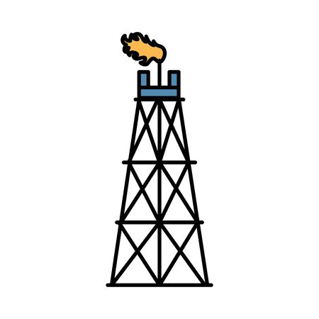 fracking tower refinery oil rig vector illustrationのイラスト素材