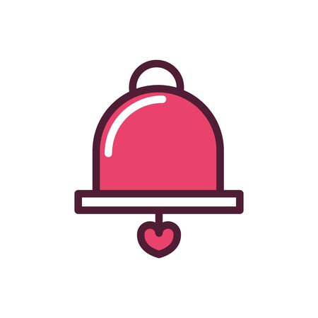 happy valentines day bell love romantic feeling icon vector illustrationのイラスト素材