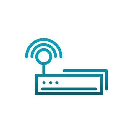 router signal connection internet communications gradient lineのイラスト素材
