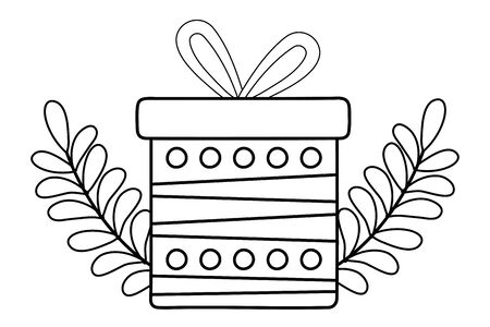 Gift design, Merry christmas season decoration card invitation celebration and holiday theme Vector illustrationのイラスト素材