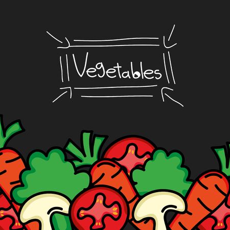 vegetables salad fresh healthy food vector illustration designのイラスト素材