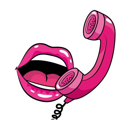 Pop art telephone vintage cartoonのイラスト素材