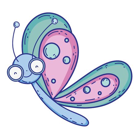 Butterfly draw cartoon design, insect animal wings nature summer beauty and spring theme Vector illustrationのイラスト素材