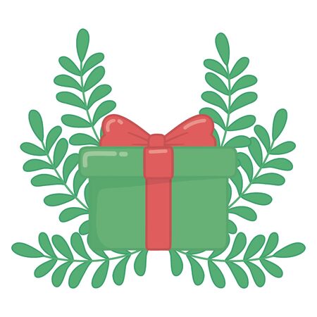 Gift design, Merry christmas season decoration card invitation celebration and holiday theme Vector illustrationのイラスト素材