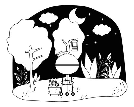 Isolated picnic in park designのイラスト素材