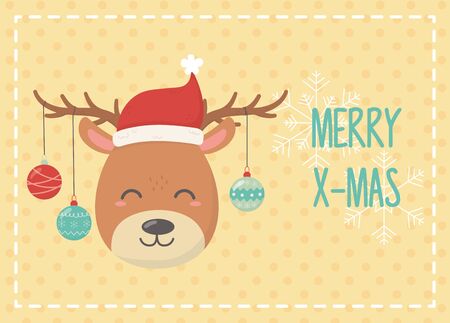 deer with balls celebration happy christmasのイラスト素材