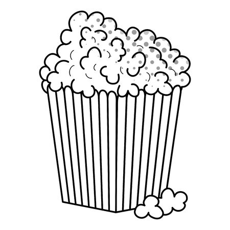 pop corn icon cartoon isolated black and white vector illustration graphic designのイラスト素材