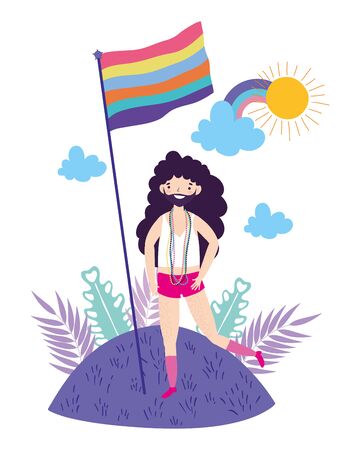 Man supporting lgtbi march design vector illustrationのイラスト素材