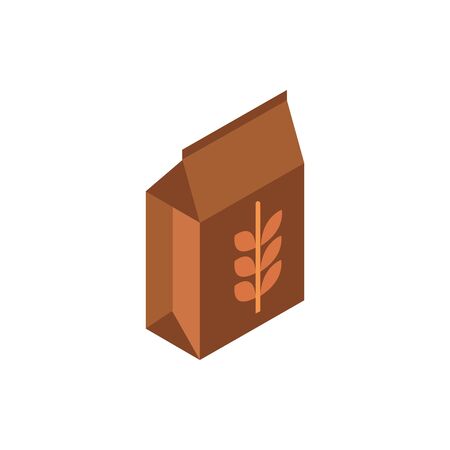 farm wheat package fertilizer isometric icon vector illustrationのイラスト素材