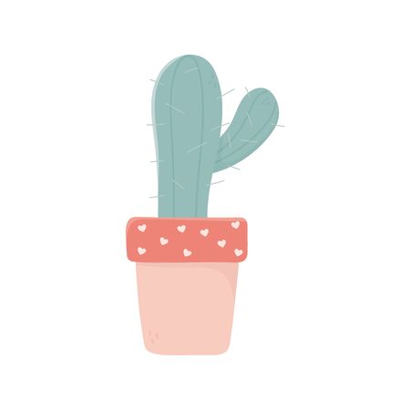 happy valentines day potted cactus hearts origami paper vector illustrationのイラスト素材