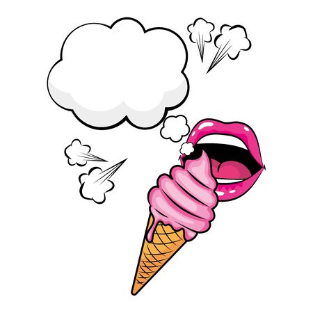 Pop art ice cream cartoonのイラスト素材