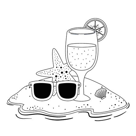 Orange juice design, Summer drink glass beverage fresh food and healthy theme Vector illustrationのイラスト素材