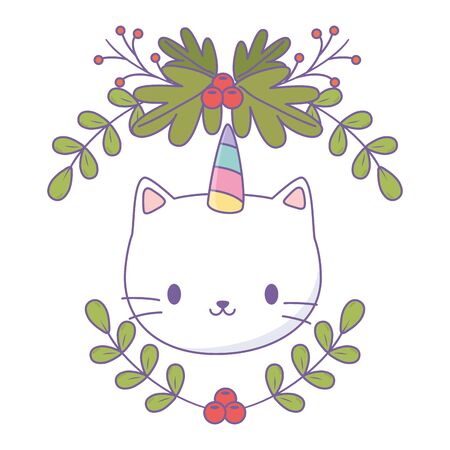 Unicorn cat cartoon vector designのイラスト素材