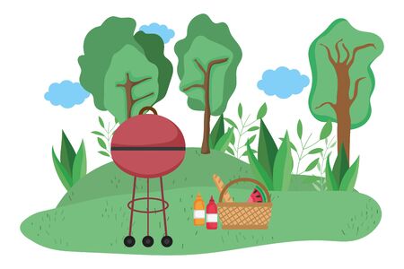 Isolated picnic in park designのイラスト素材