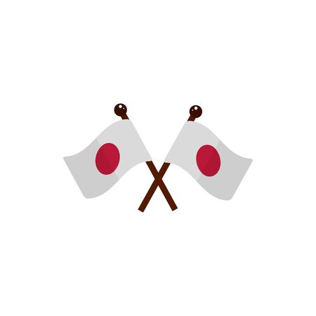crossed flags japanese nation country symbol icon vector illustrationのイラスト素材