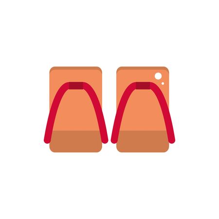 wooden geta traditional japanese shoes vector illustrationのイラスト素材