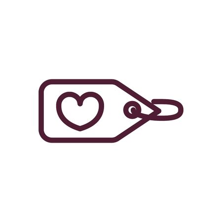 happy valentines day tag price love romantic feeling icon vector illustration thick lineのイラスト素材