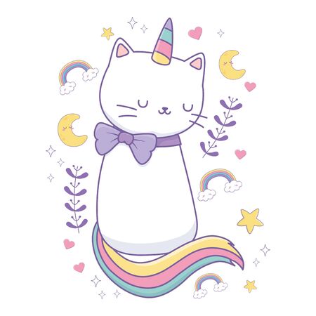 Unicorn cat cartoon vector designのイラスト素材