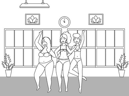 Women avatars in underwear designのイラスト素材