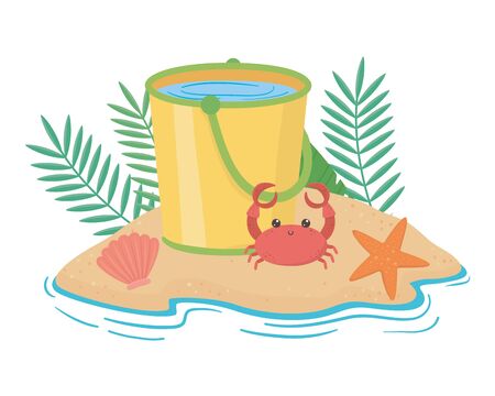 Summer and vacation icon set design, Beach tropical relaxation outdoor nature tourism island and season theme Vector illustrationのイラスト素材