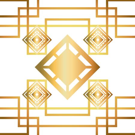 Art deco background design, Retro decoration gatsby abstract geometric style and vintage theme Vector illustrationのイラスト素材