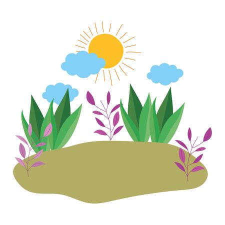 Isolated abstract and season shrubs designのイラスト素材
