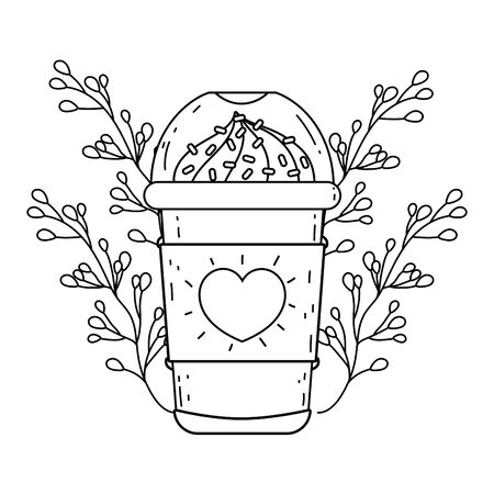 Iced coffee mug design, Drink breakfast beverage bakery restaurant and shop theme Vector illustrationのイラスト素材