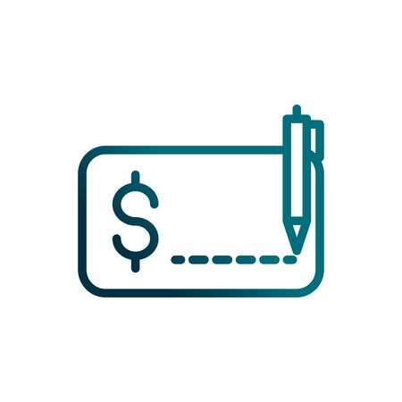 economy business pen writing check transaction gradient lineのイラスト素材