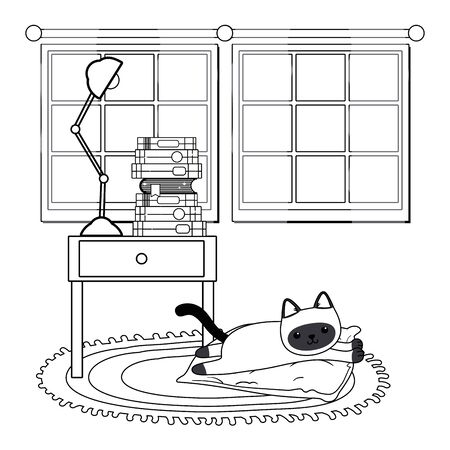 Cat cartoon design vector illustrationのイラスト素材