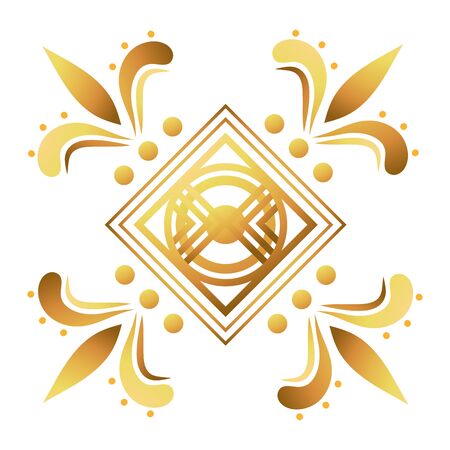 Art deco shape design, Retro decoration gatsby abstract geometric style and vintage theme Vector illustrationのイラスト素材