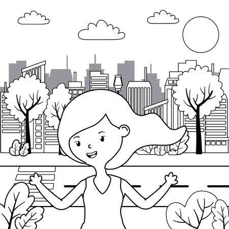 Teenager girl design, Female people young teen beautiful and woman theme Vector illustrationのイラスト素材