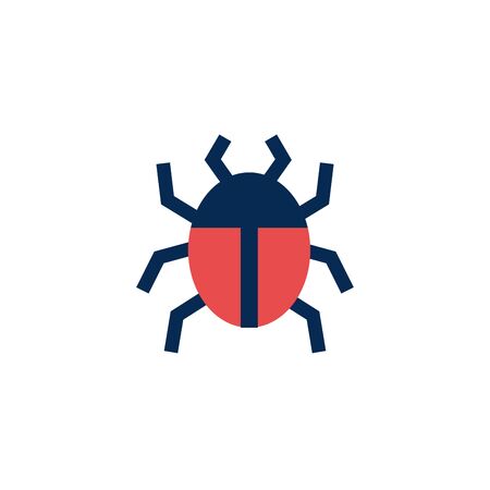 cyber security bug flat style iconのイラスト素材