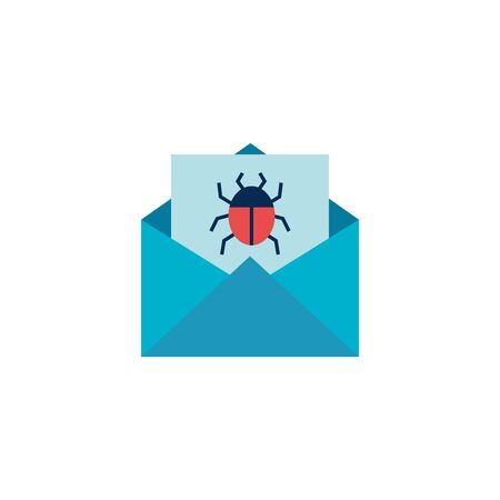 mail with virus attack flat style iconのイラスト素材