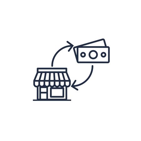 market commerce money line imageのイラスト素材