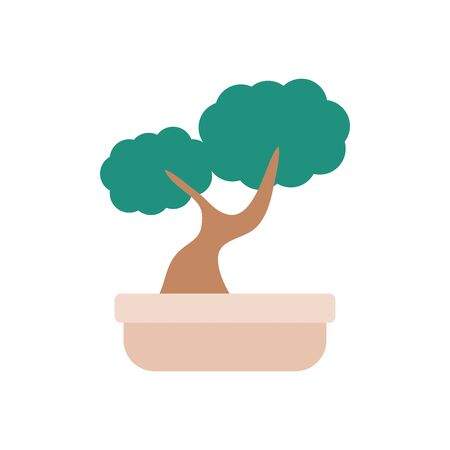 japanese bonsai tree plants flat iconのイラスト素材