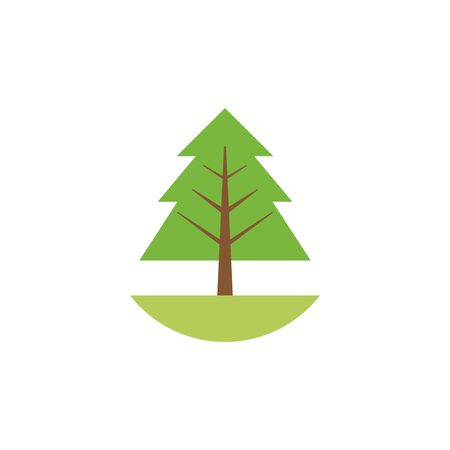 pine tree plant flat style vector illustration designのイラスト素材