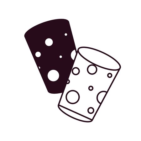 corks of wine bottle block line style iconのイラスト素材