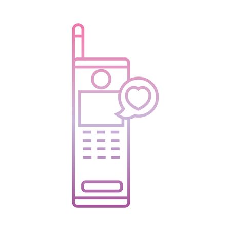 mobile cellular message love , phone gradient icon vector illustrationのイラスト素材