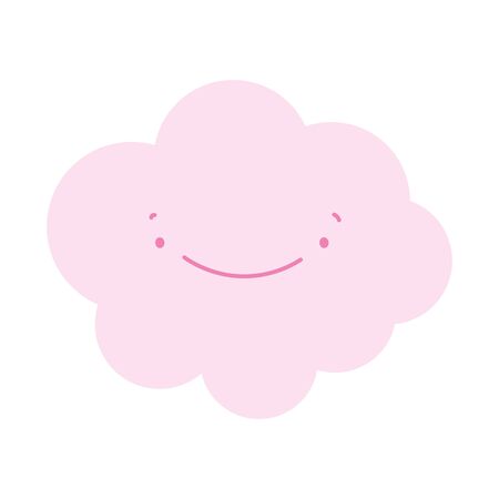 cute pink cloud cartoon decoration vector illustrationのイラスト素材
